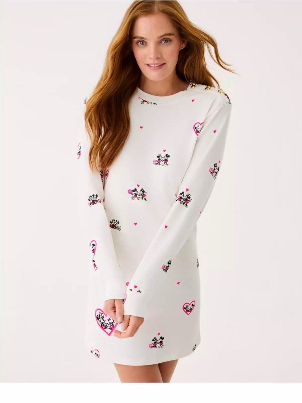 Lilly Pulitzer with Disney Ballad  Long Sleeve Dress Coconut Disney Half Drop